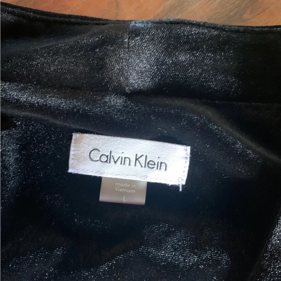 Calvin Klein blazer Jacket Women's Large Long Sleeve Open Front Velvet Black - Picture 3 of 7